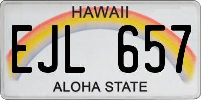 HI license plate EJL657