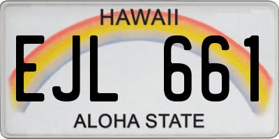 HI license plate EJL661