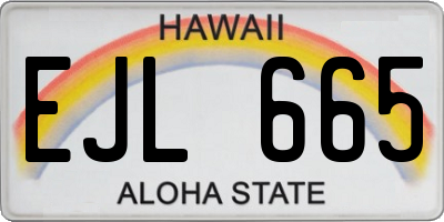 HI license plate EJL665