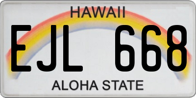 HI license plate EJL668
