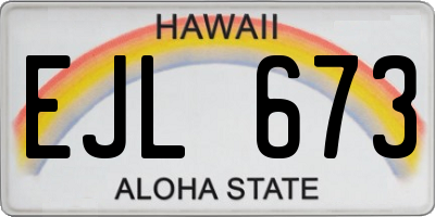 HI license plate EJL673