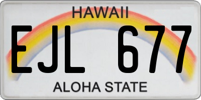 HI license plate EJL677