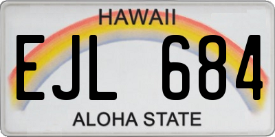HI license plate EJL684