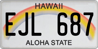 HI license plate EJL687