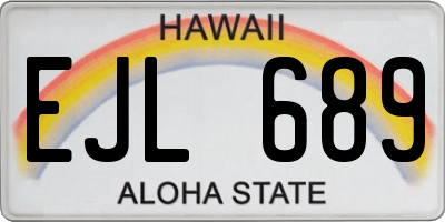 HI license plate EJL689