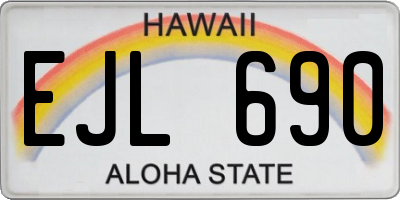 HI license plate EJL690