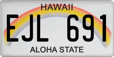HI license plate EJL691