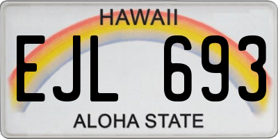HI license plate EJL693
