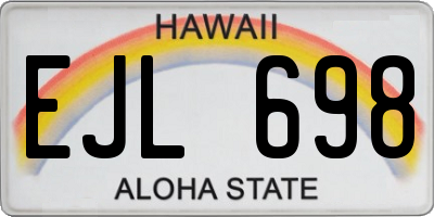 HI license plate EJL698