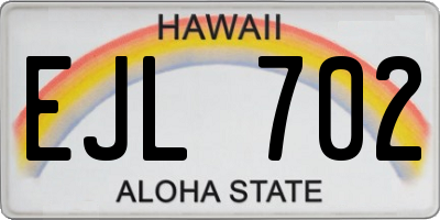 HI license plate EJL702