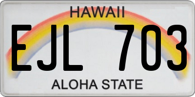 HI license plate EJL703