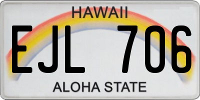 HI license plate EJL706