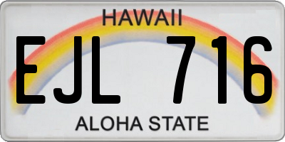 HI license plate EJL716