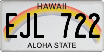 HI license plate EJL722