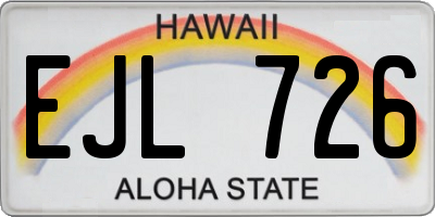 HI license plate EJL726