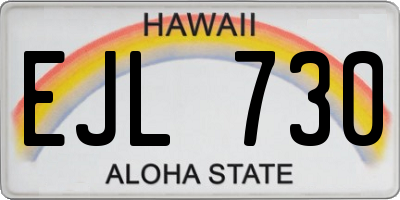 HI license plate EJL730