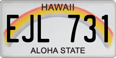 HI license plate EJL731