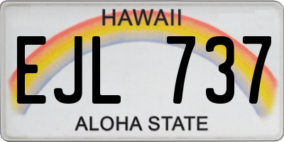 HI license plate EJL737