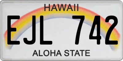 HI license plate EJL742