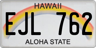 HI license plate EJL762
