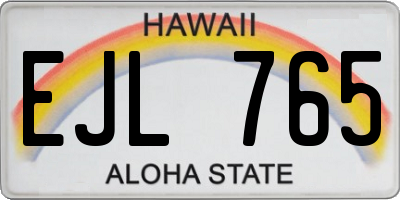 HI license plate EJL765