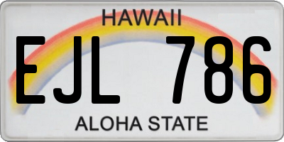 HI license plate EJL786