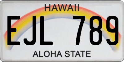 HI license plate EJL789