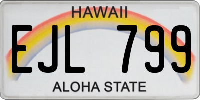 HI license plate EJL799