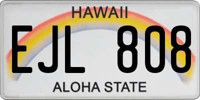 HI license plate EJL808