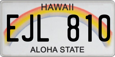 HI license plate EJL810