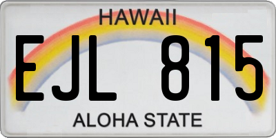 HI license plate EJL815