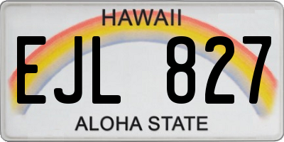 HI license plate EJL827