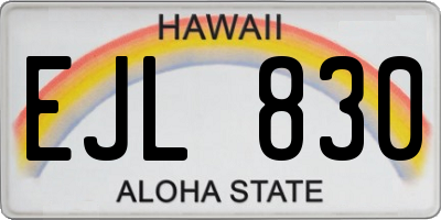 HI license plate EJL830