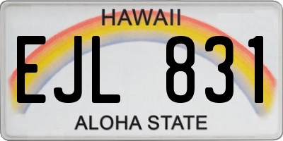 HI license plate EJL831