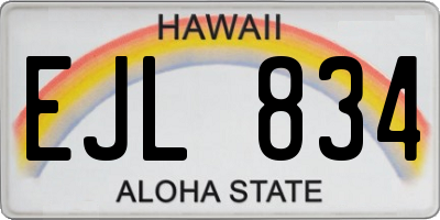 HI license plate EJL834