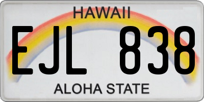 HI license plate EJL838