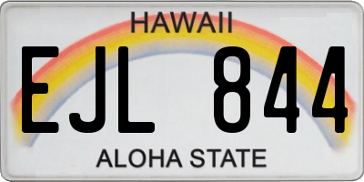 HI license plate EJL844