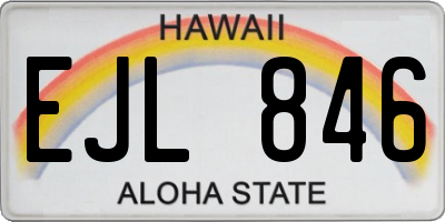 HI license plate EJL846
