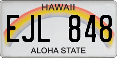 HI license plate EJL848