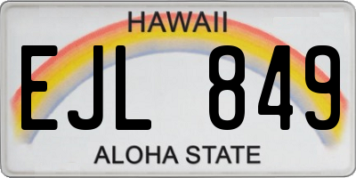 HI license plate EJL849