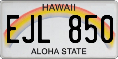 HI license plate EJL850