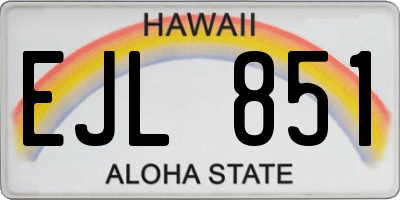 HI license plate EJL851