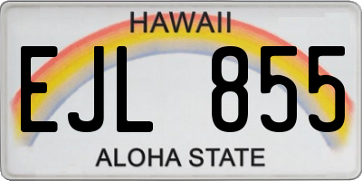 HI license plate EJL855
