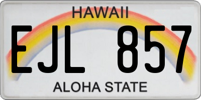 HI license plate EJL857