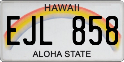 HI license plate EJL858