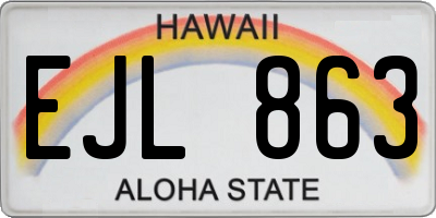 HI license plate EJL863