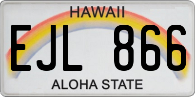 HI license plate EJL866