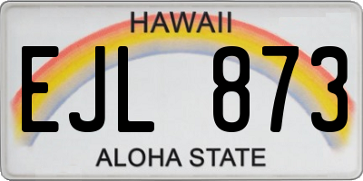 HI license plate EJL873