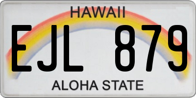 HI license plate EJL879