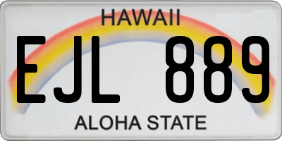HI license plate EJL889